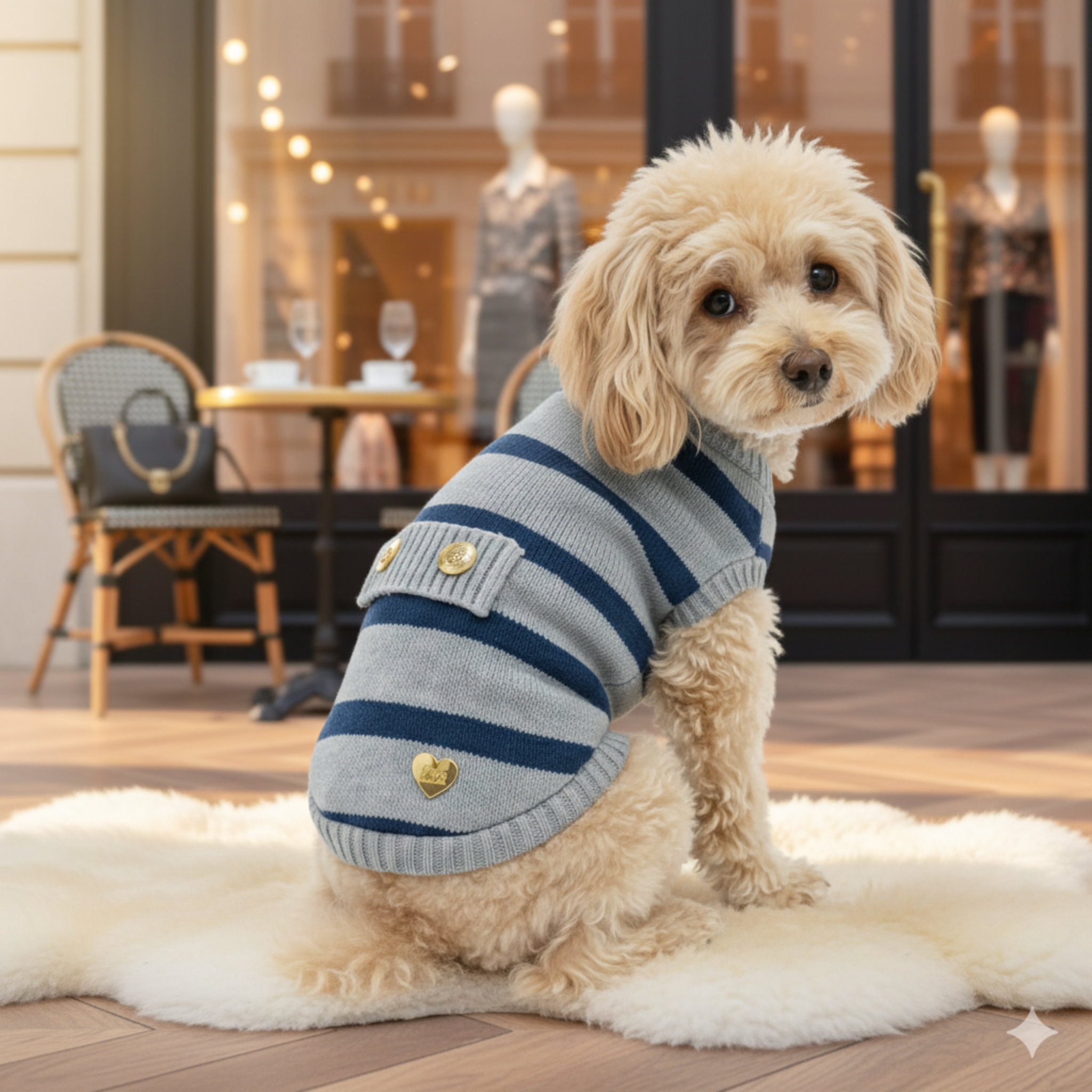 Maglione Lana Merino Classic Stripes per Cani